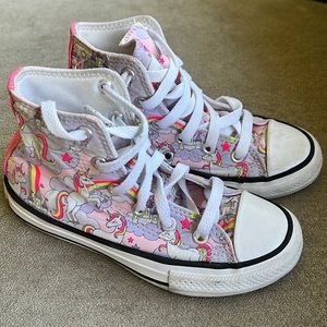 Girls unicorn & castles converse sneakers size 12